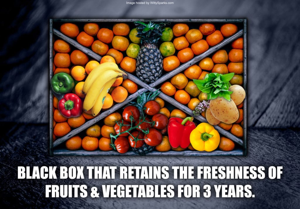 Black box that retains the freshness of fruits & vegetables for 3 years