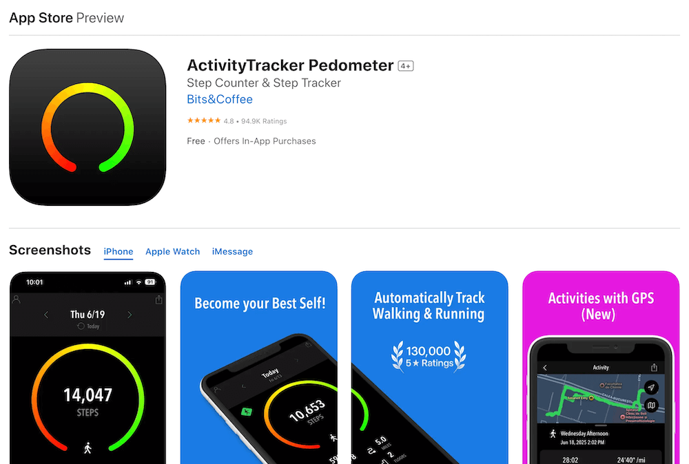 ActivityTracker Apple watch app