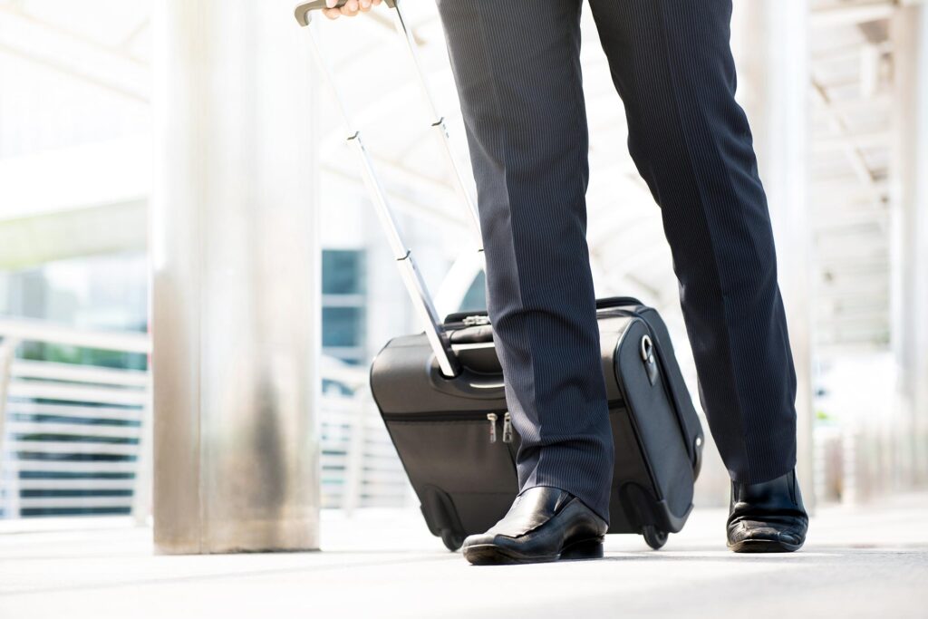Businessman traveling abroad