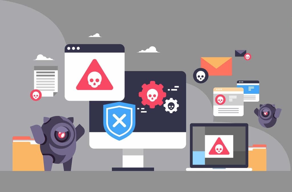 Virus bot attack or robot hacker