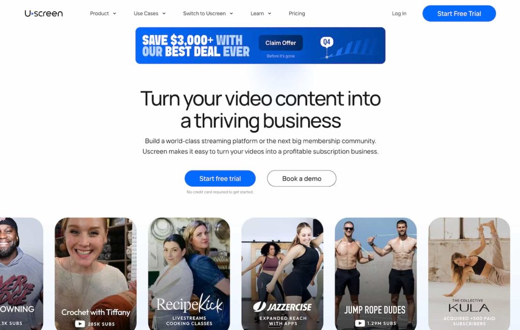 Top White Label OTT Platform Providers 6 Uscreen TV - Homepage