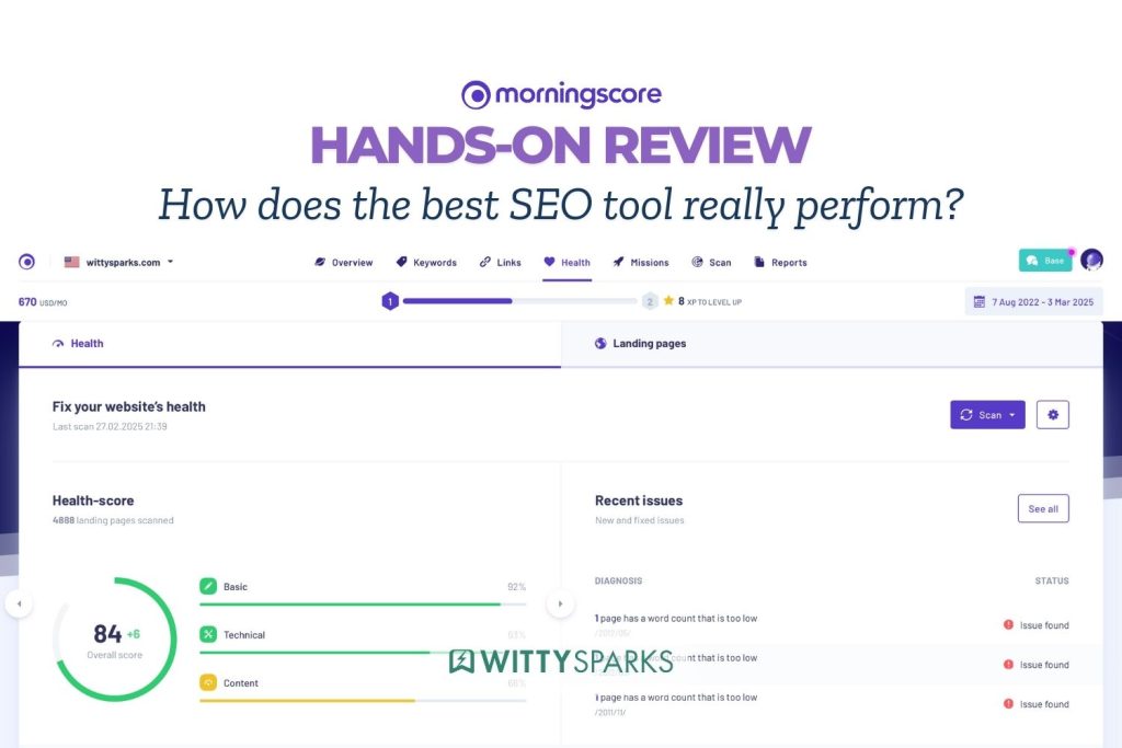 Morningscore.io Review - An SEO audit tool