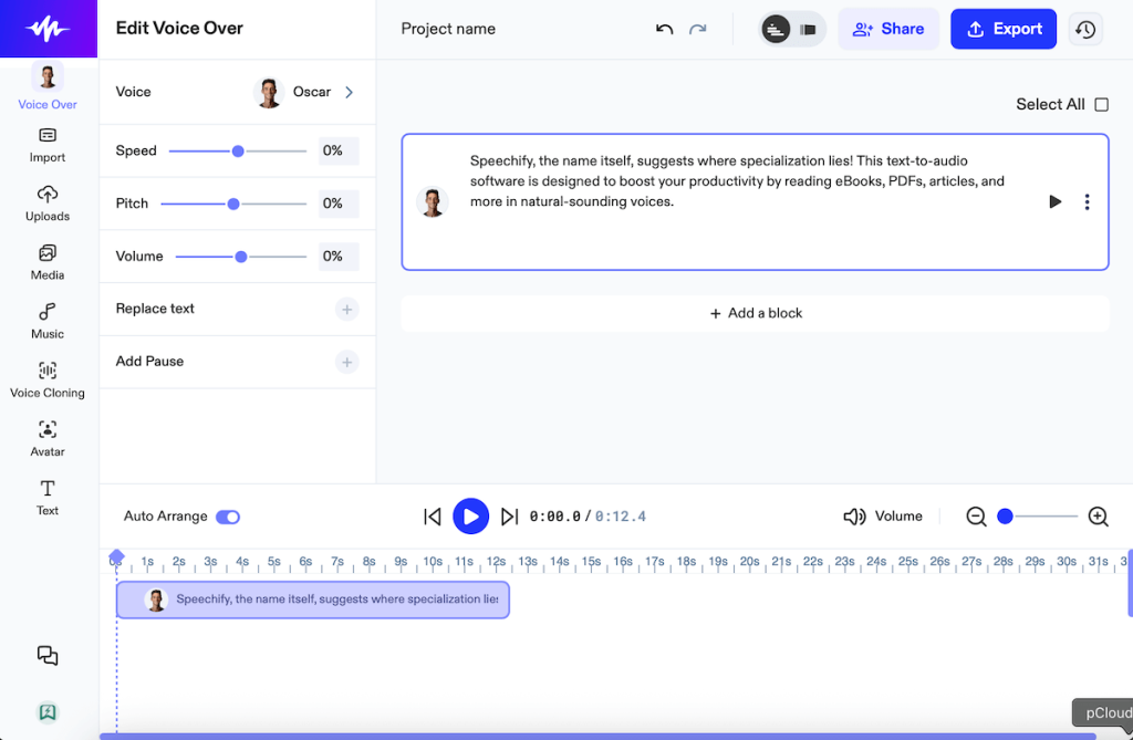 Generate human like ai VoiceOver using Speechify
