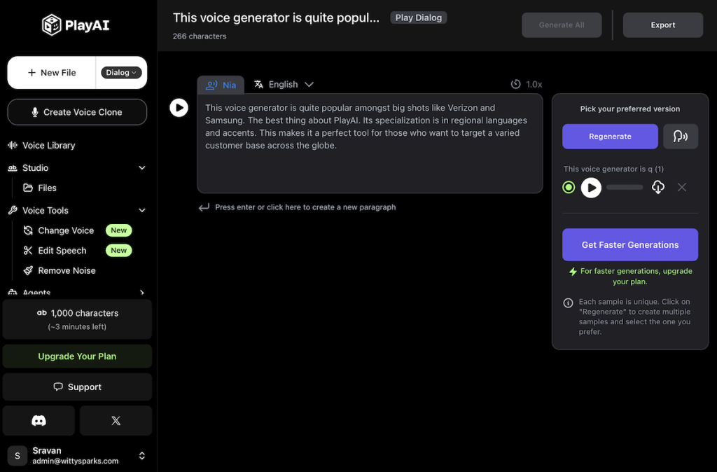 PlayAI - Text to speech AI voice over