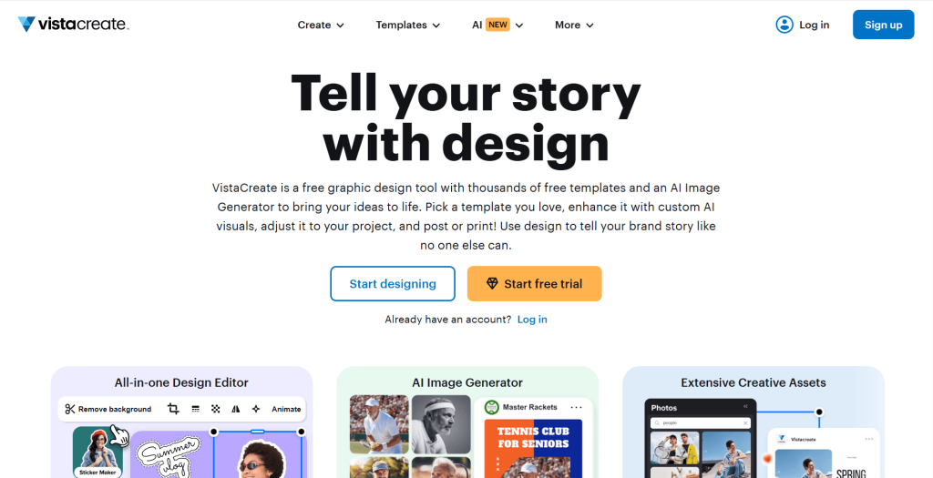 Top 12 Canva Alternatives, Hand-picked For You! (Free & Paid) 14 VistaCreate landing page
