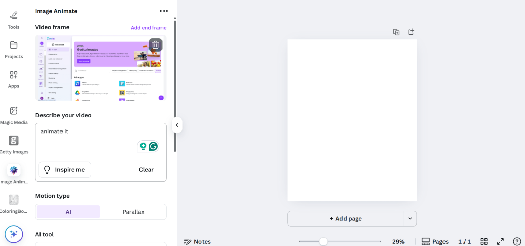 Canva App - Image Animate