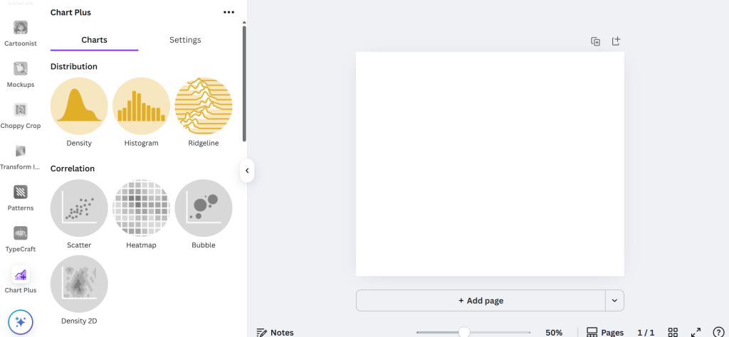 Canva App Chart Plus User Interface