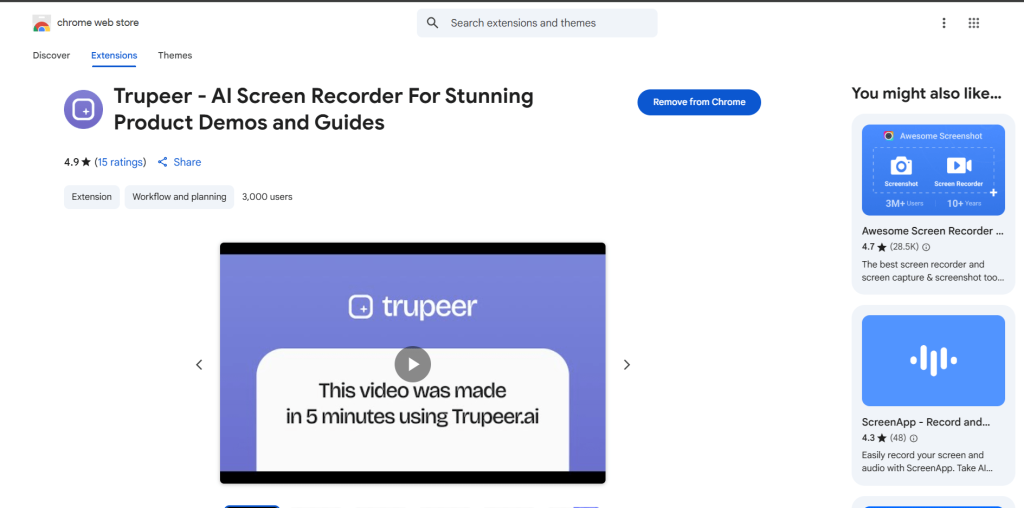 Trupeer AI - AI Screen Recorder for stunning product demos and guides.