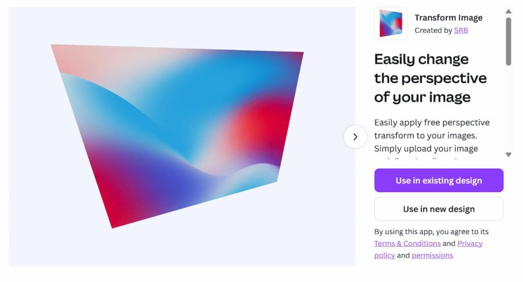 Canva App - Transform Image