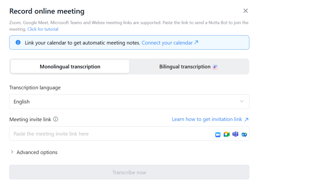 Notta - Record online meeting