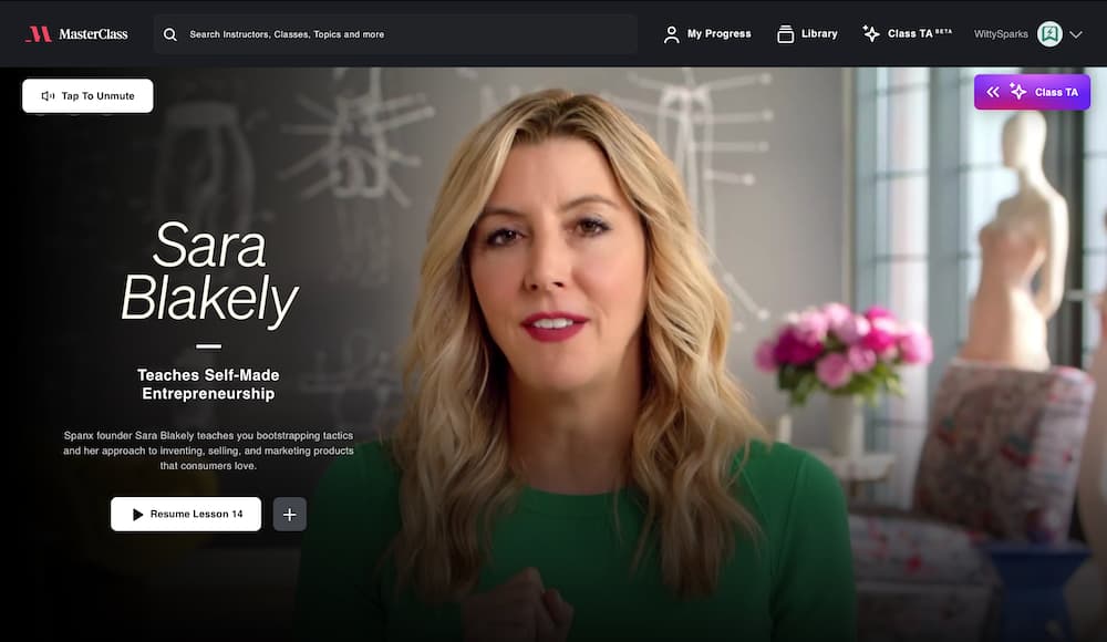 Sara Blakely Teaches Self Made Entrepreneurship