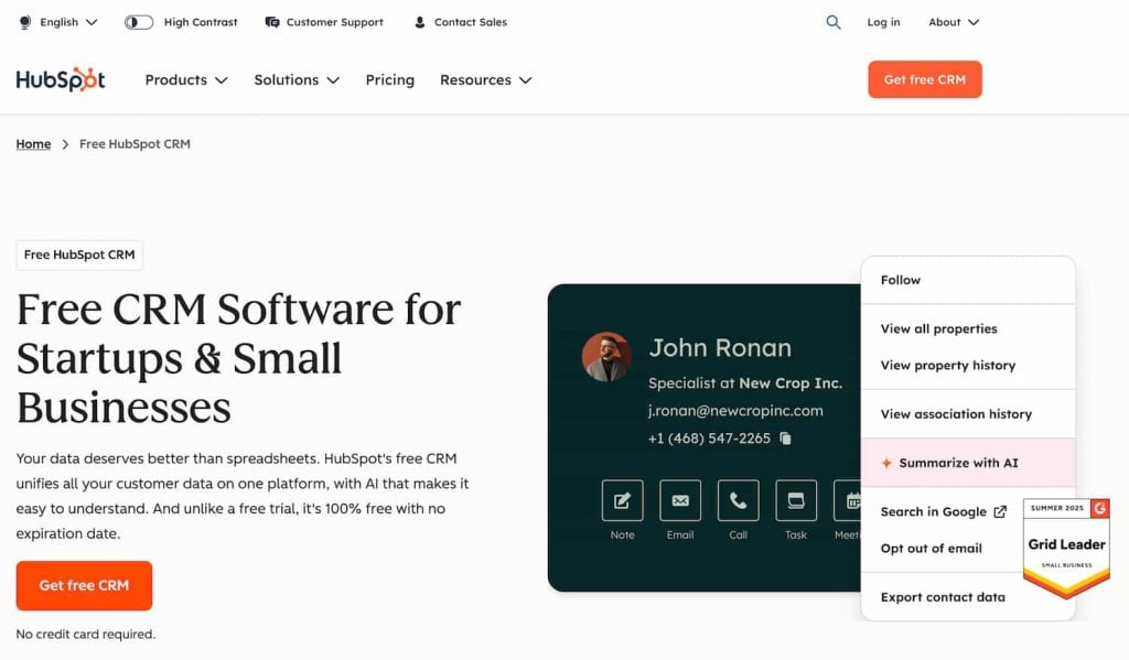 Free HubSpot CRM