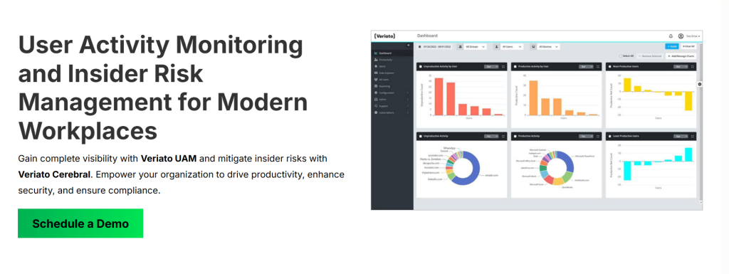 Veriato - Activity Monitoring and Risk Management for Modern Workplaces.
