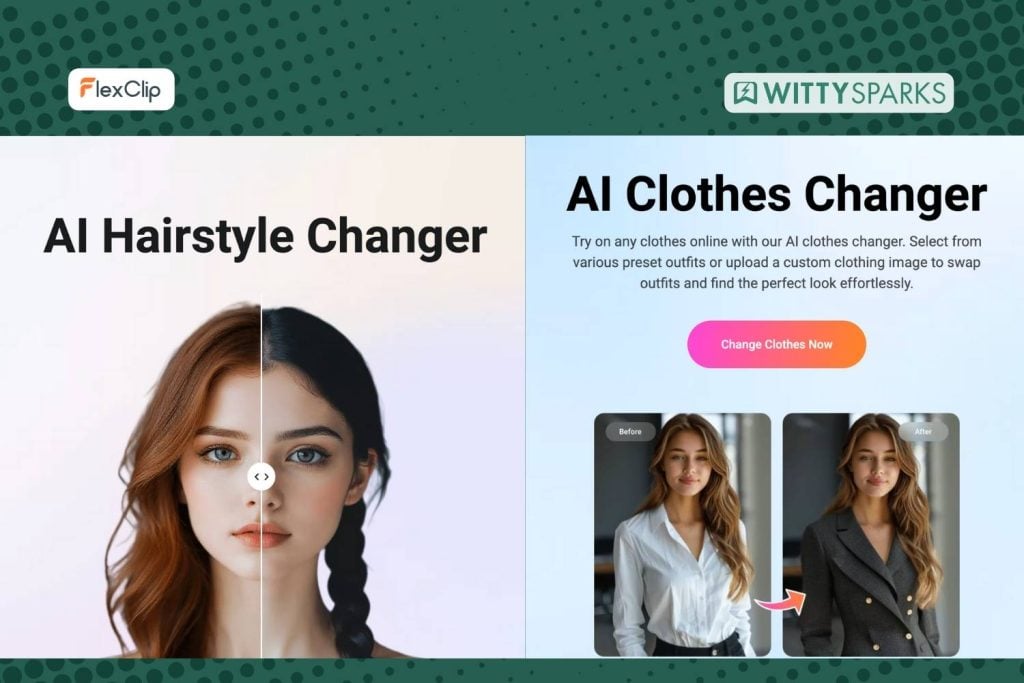 Flexclip AI hairstyle and clothes changer