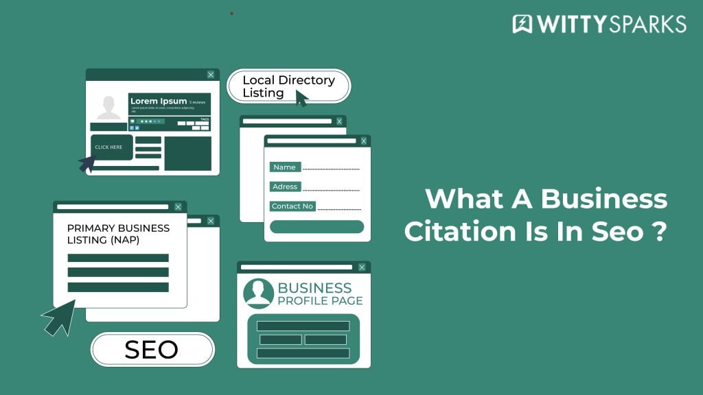 Links vs Citations in SEO: Why Most People Get This Completely Wrong? 4 Illustration explaining links vs citation in SEO showing business directory listings and NAP citation references
