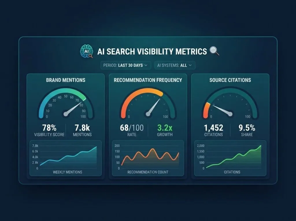 AI Search Optimization: How to Get Your Brand Mentioned in ChatGPT and Google AI Overviews 5 AI search visibility metrics