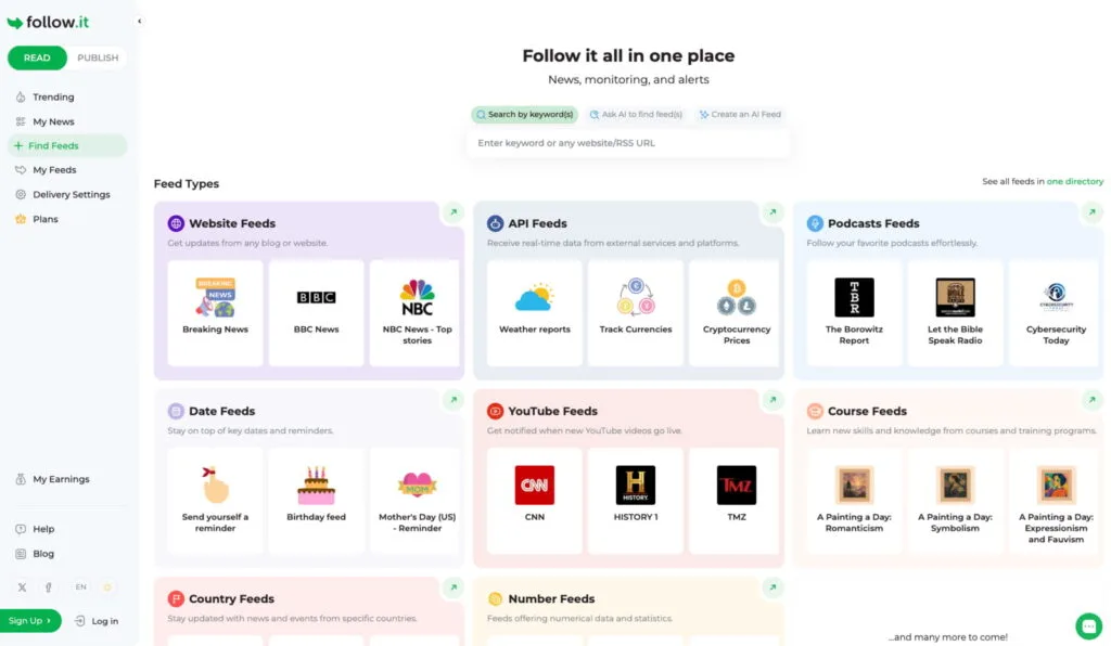 follow.it feed types