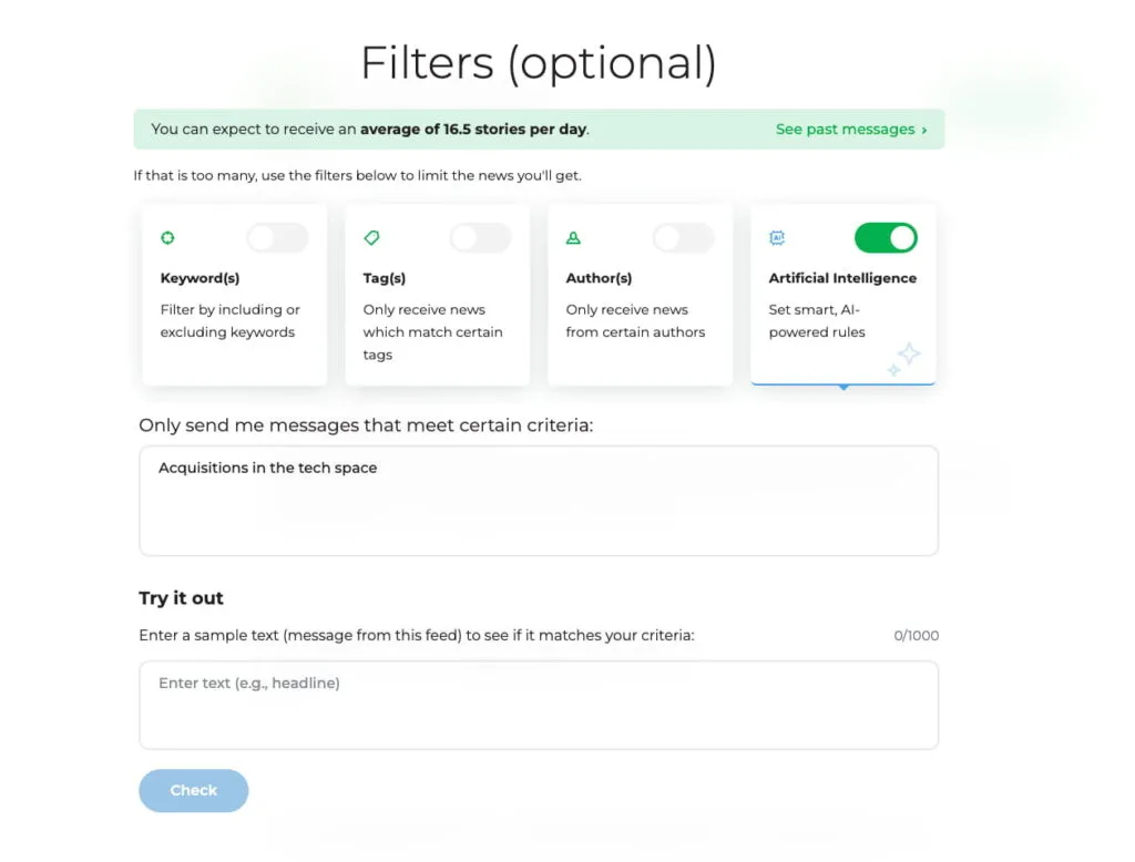 follow.it filter updates with AI